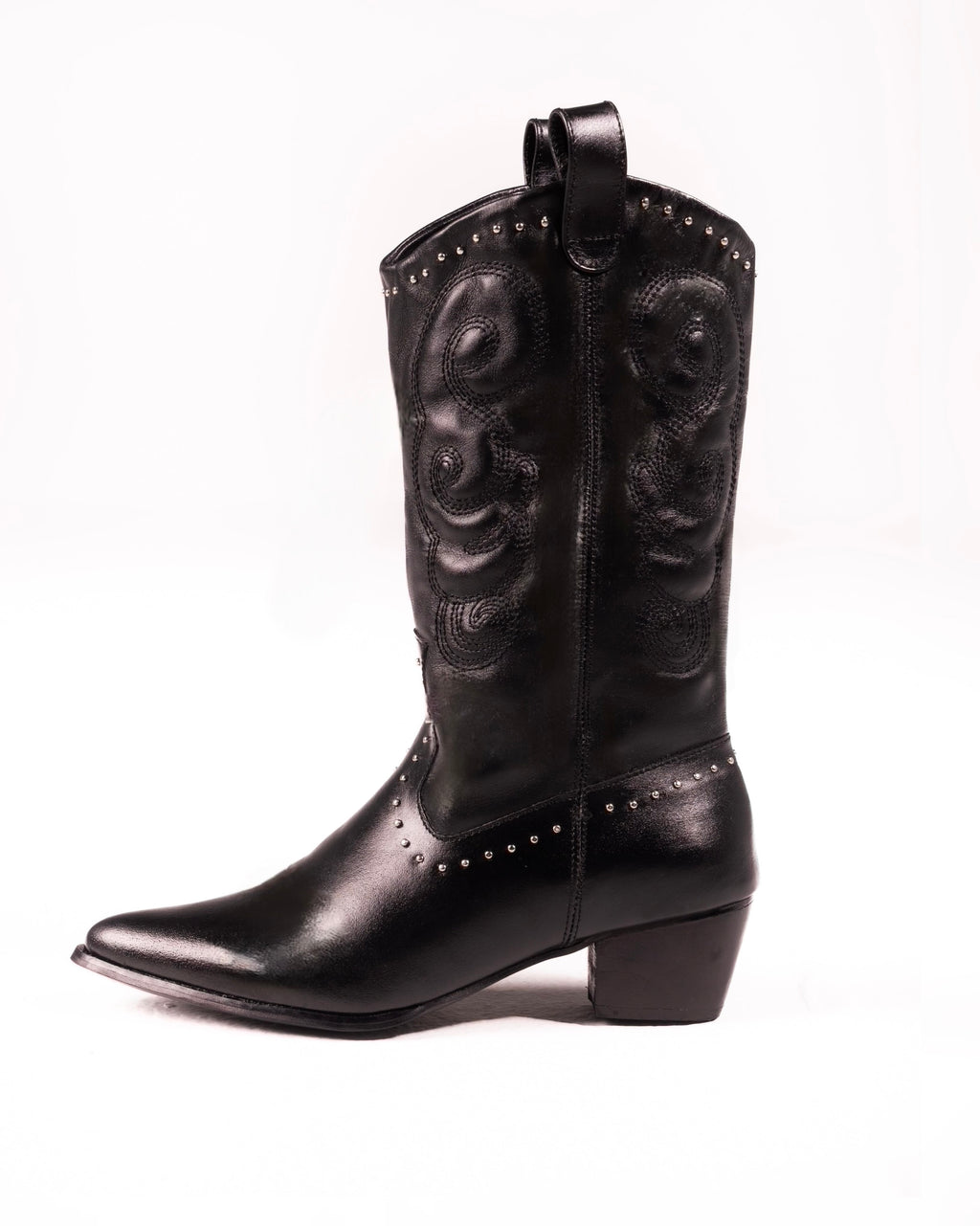 Dallas Studded Cowboy Black Boot