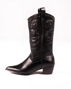Dallas Studded Cowboy Black Boot