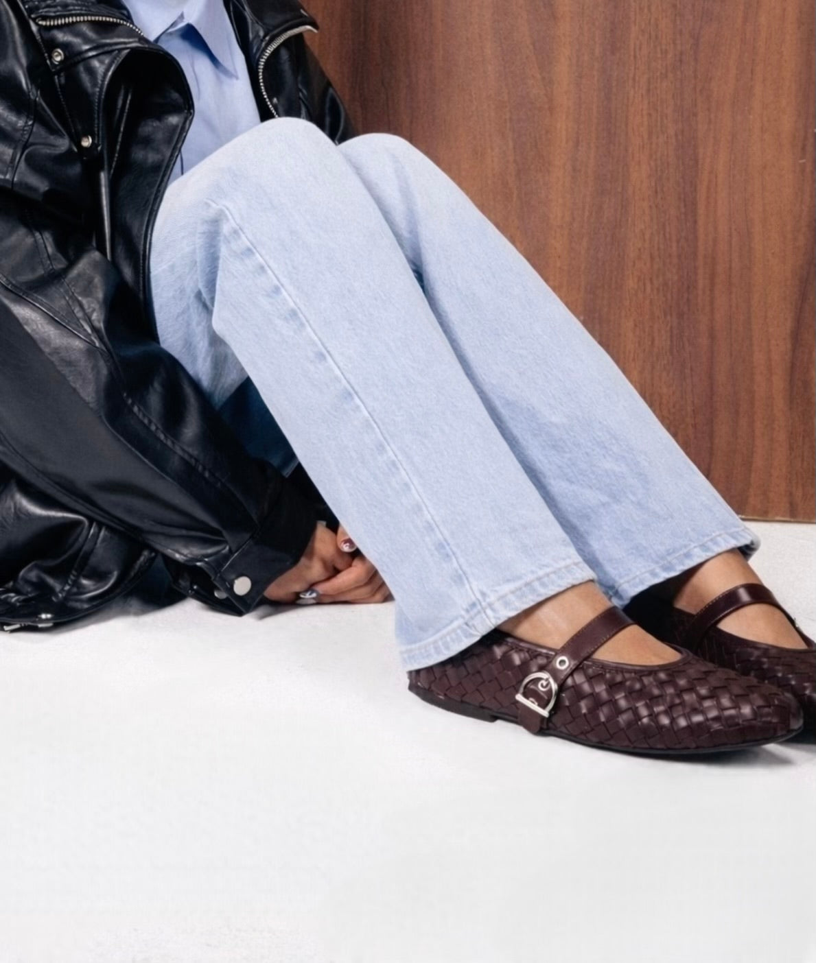 London Woven Burgundy Ballerina