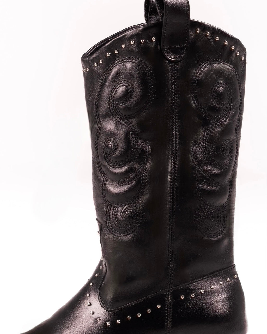 Dallas Studded Cowboy Black Boot