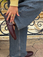 London Woven Burgundy Ballerina