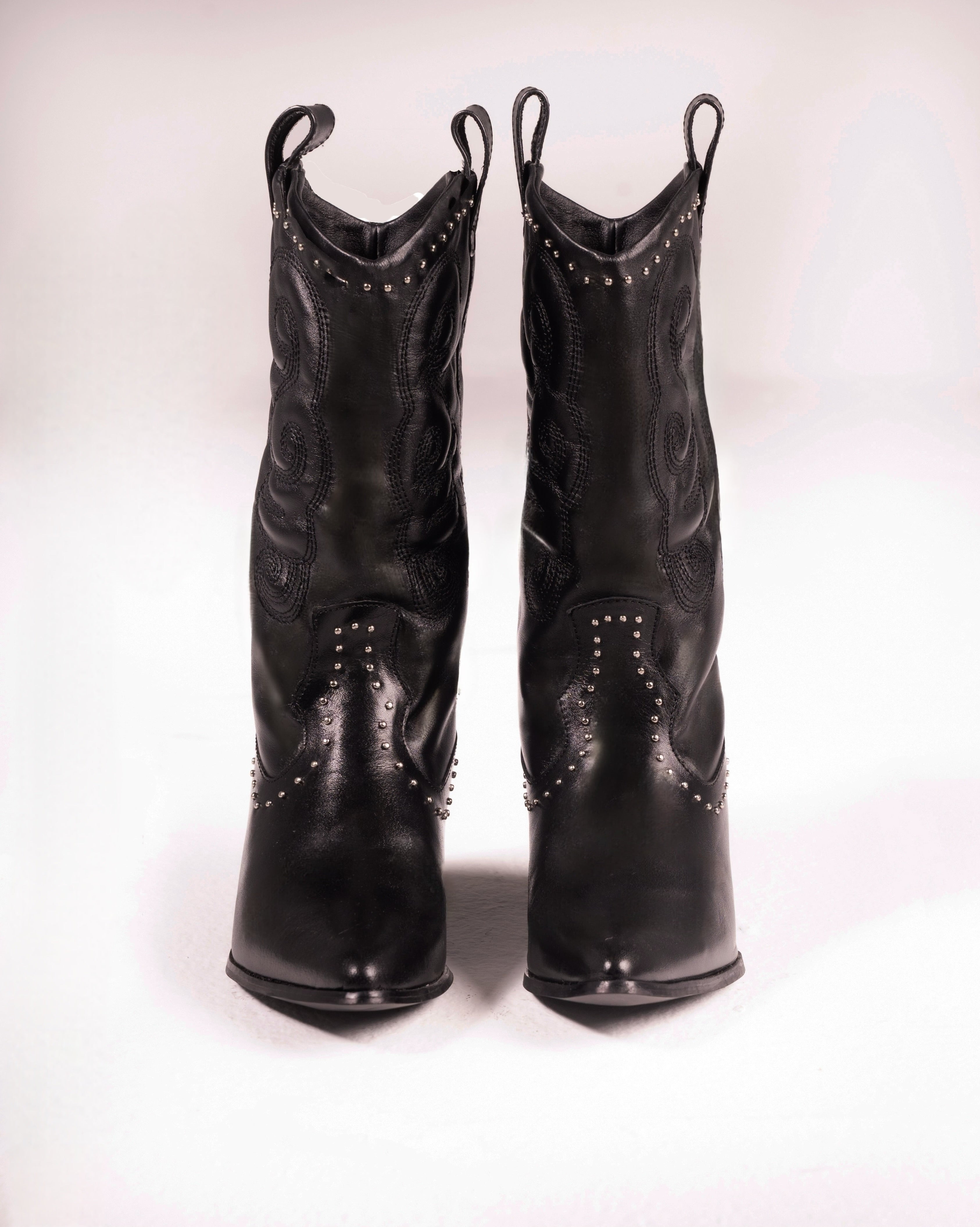 Dallas Studded Cowboy Black Boot