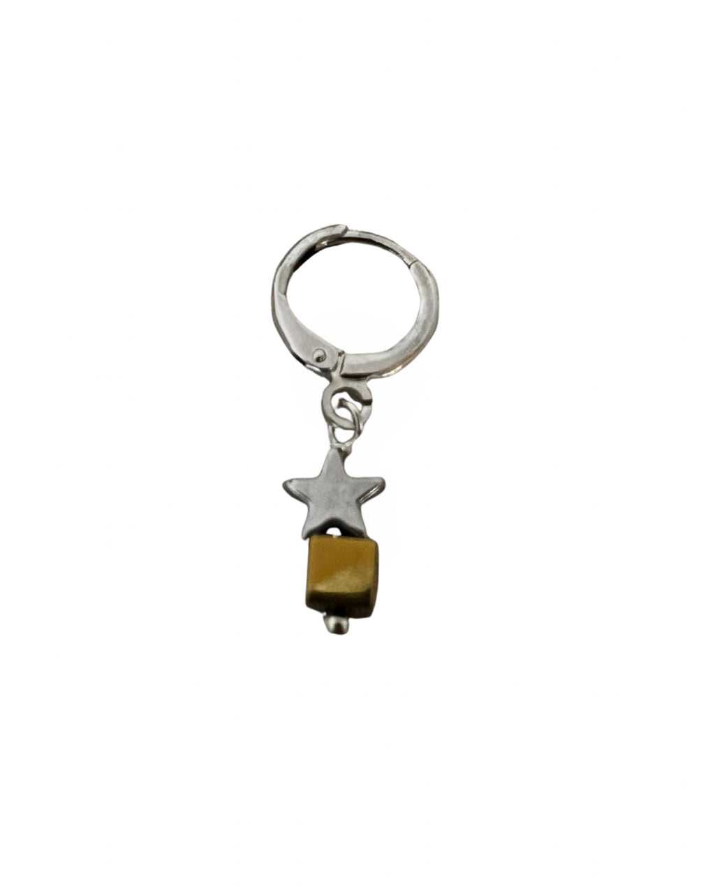 Hematite stone silver and gold charm