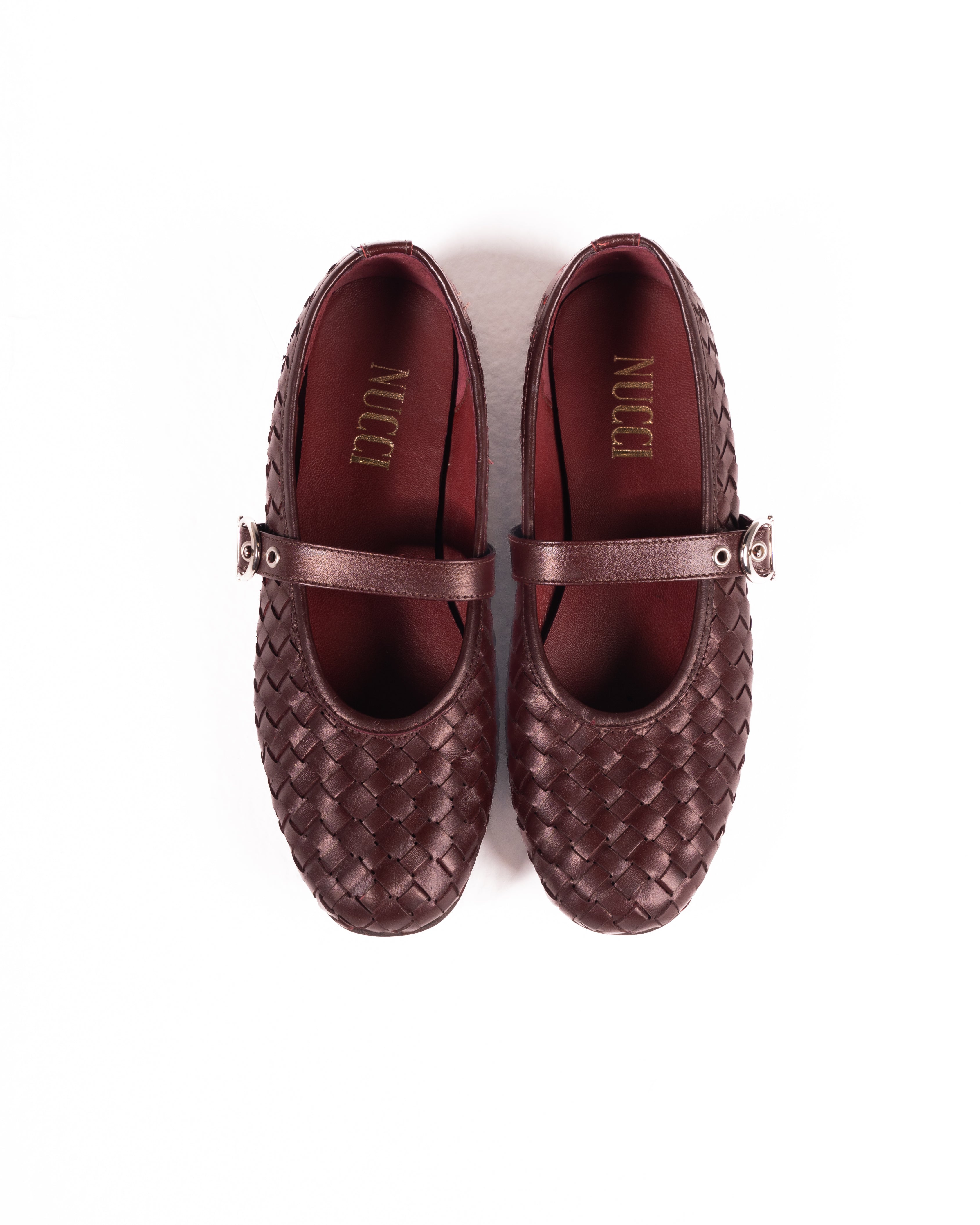 London Woven Burgundy Ballerina