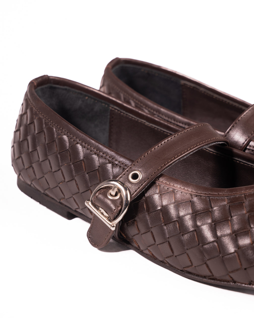 London Woven Brown Ballerina