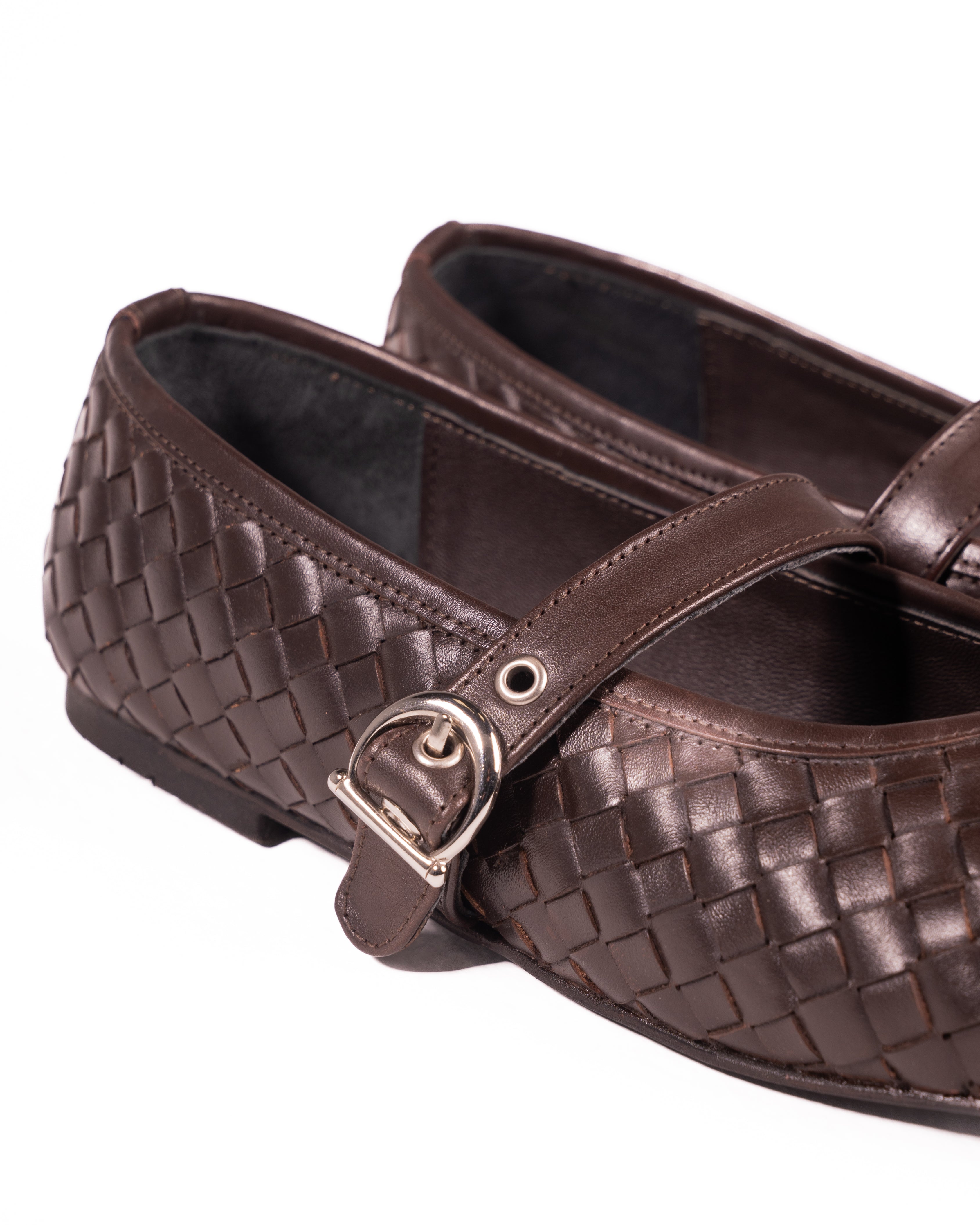London Woven Brown Ballerina