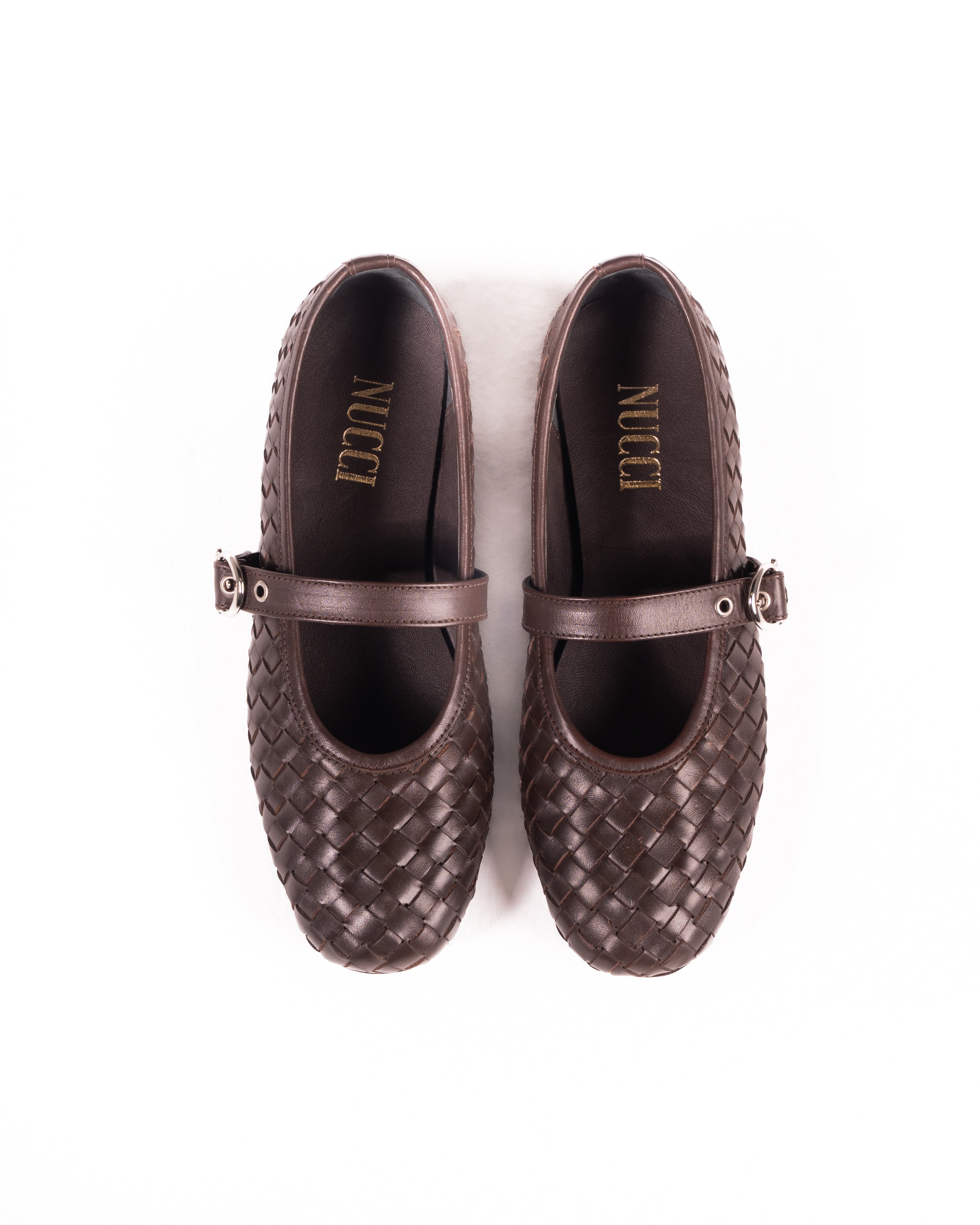 London Woven Brown Ballerina