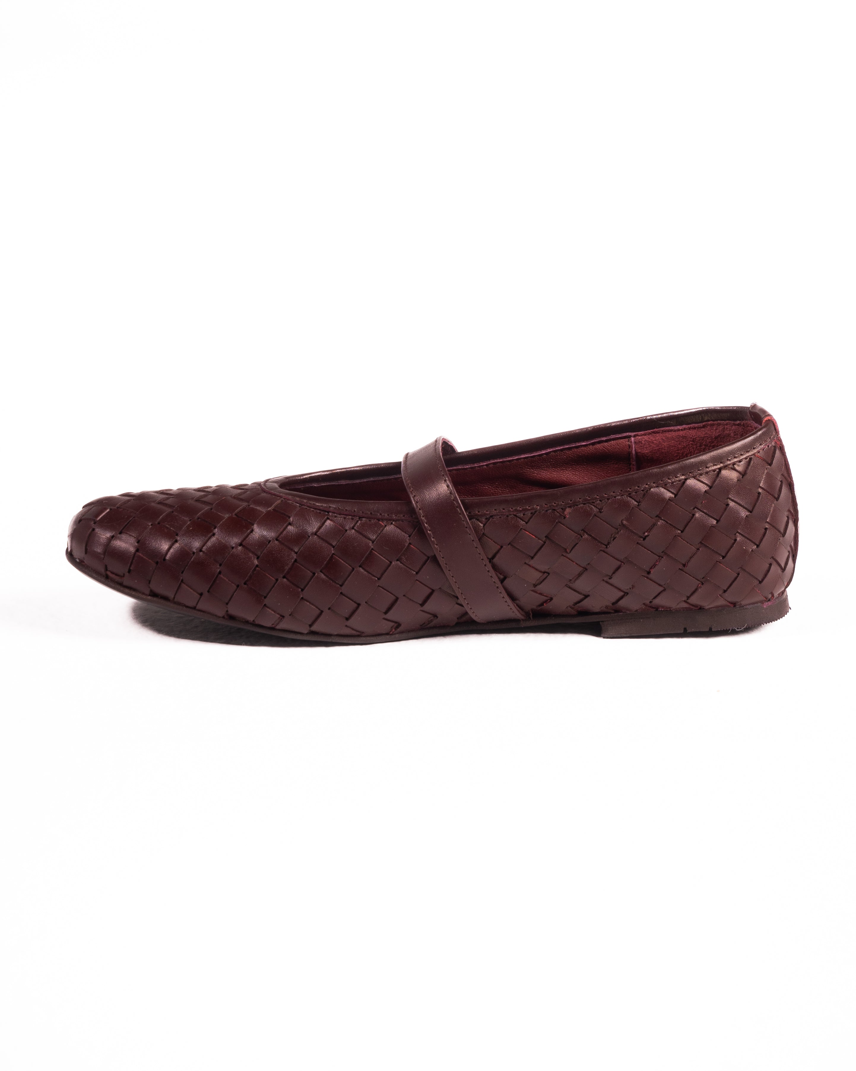 London Woven Burgundy Ballerina