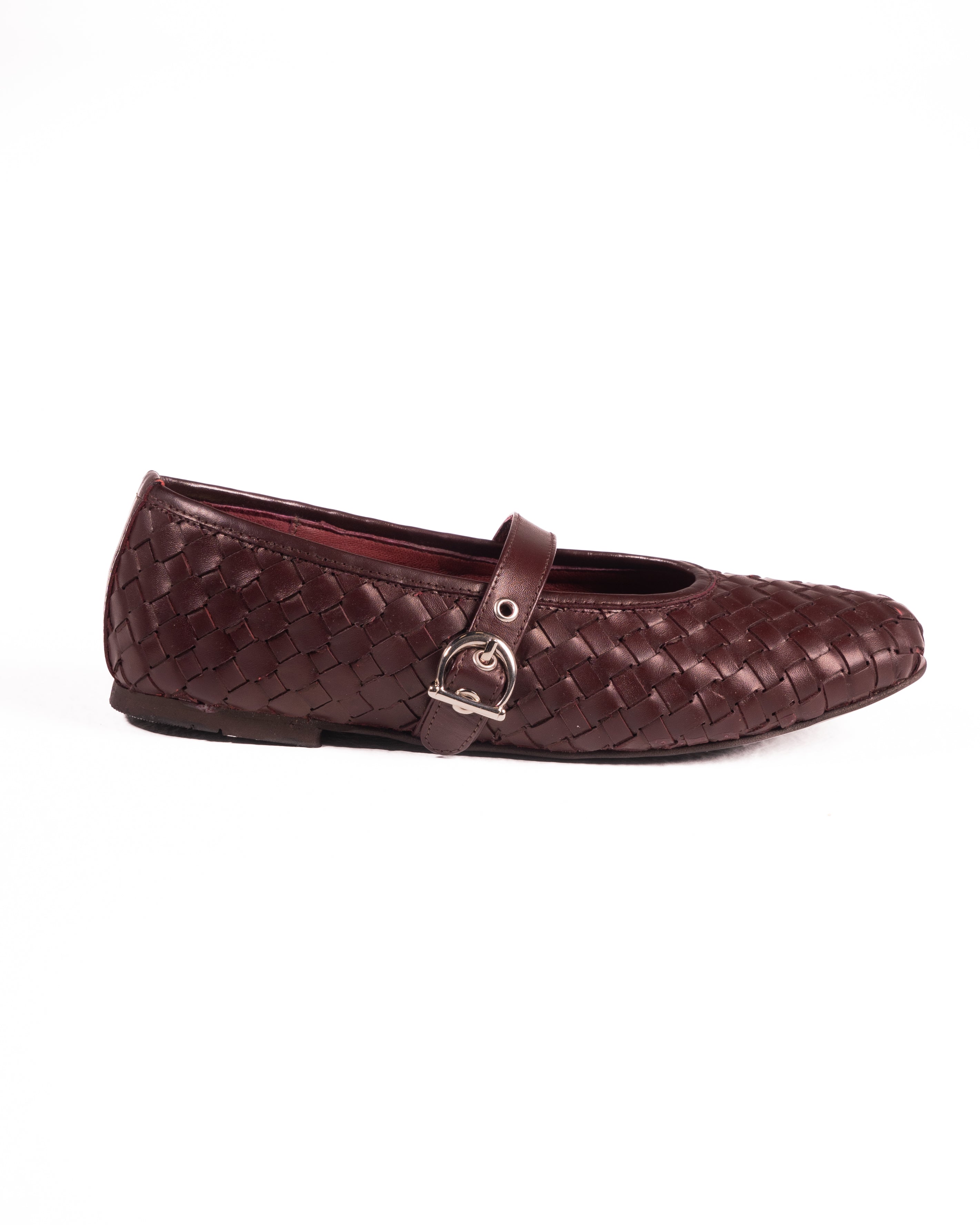 London Woven Burgundy Ballerina