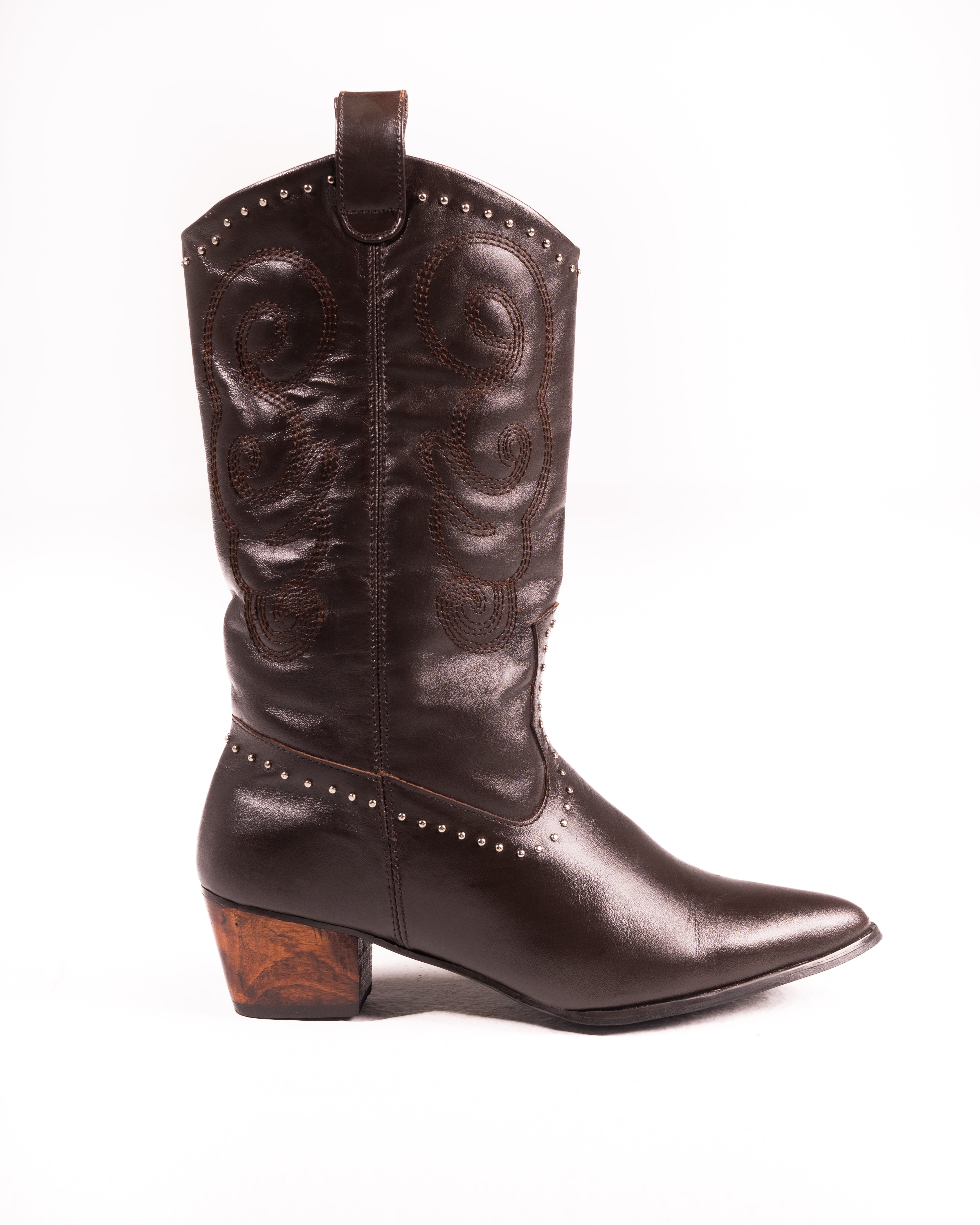 Dallas Studded Cowboy Brown Boot