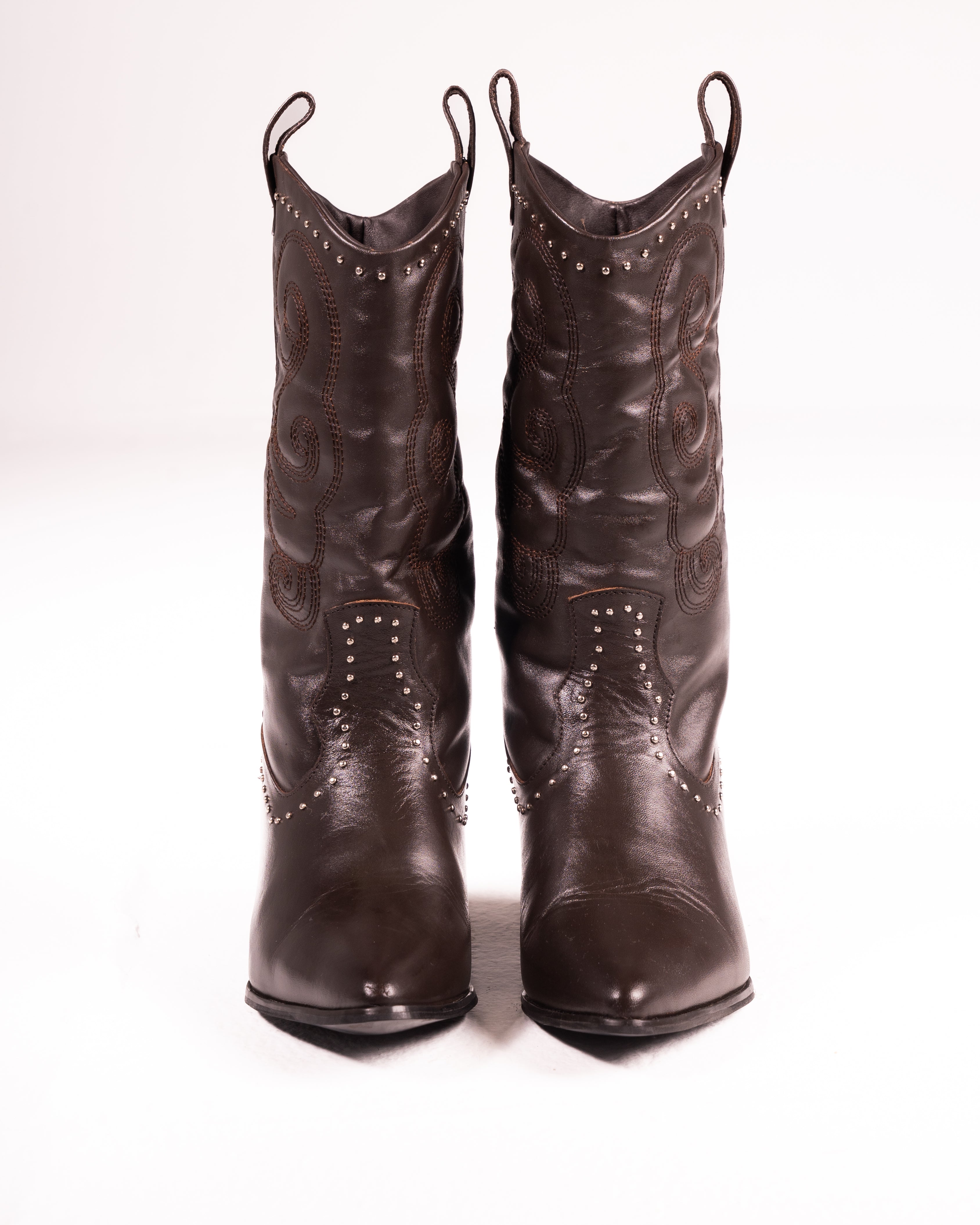 Dallas Studded Cowboy Brown Boot