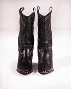 Dallas Studded Cowboy Black Boot