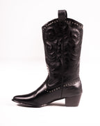 Dallas Studded Cowboy Black Boot