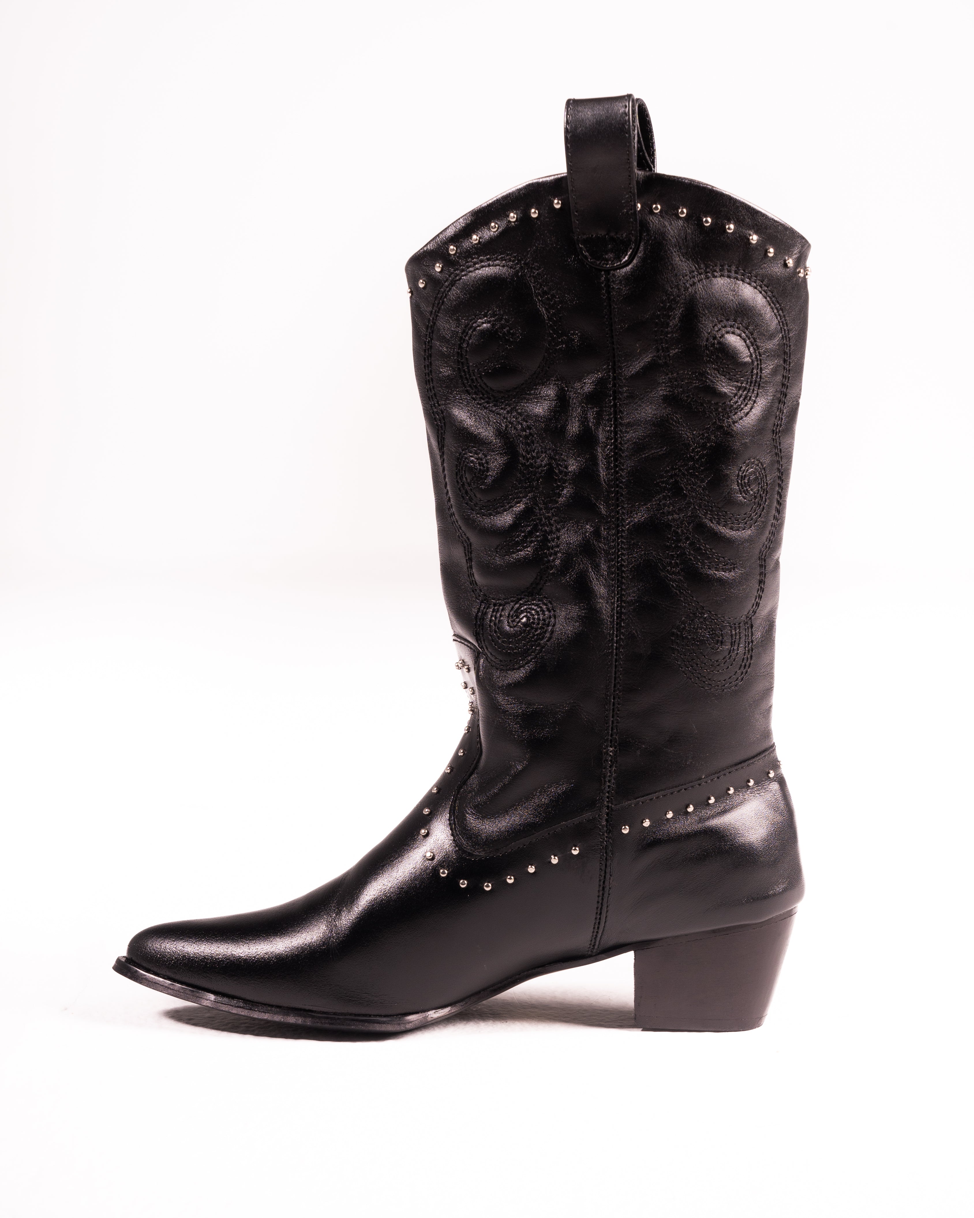 Dallas Studded Cowboy Black Boot