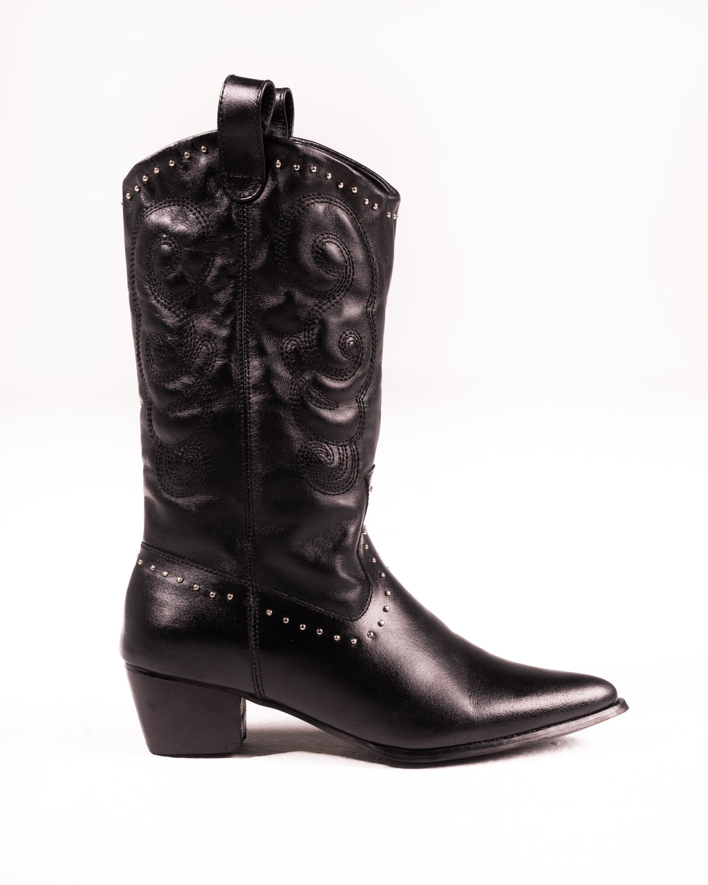 Dallas Studded Cowboy Black Boot