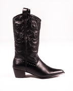 Dallas Studded Cowboy Black Boot