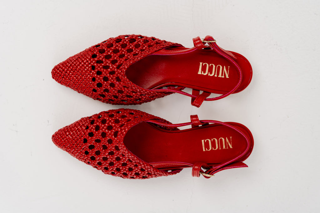 Rosa Slingback Sandals Red
