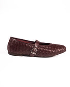 London Woven Burgundy Ballerina