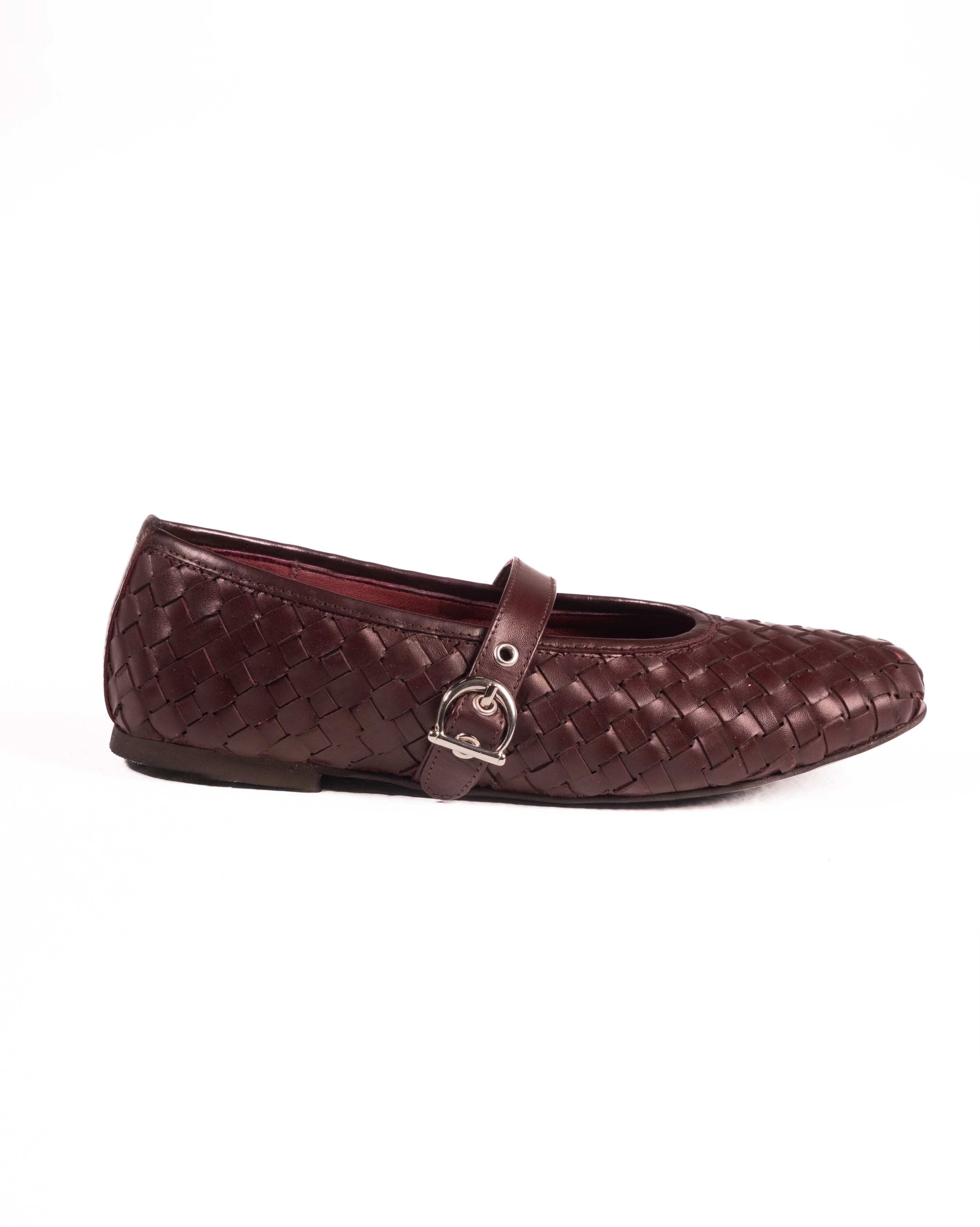 London Woven Burgundy Ballerina