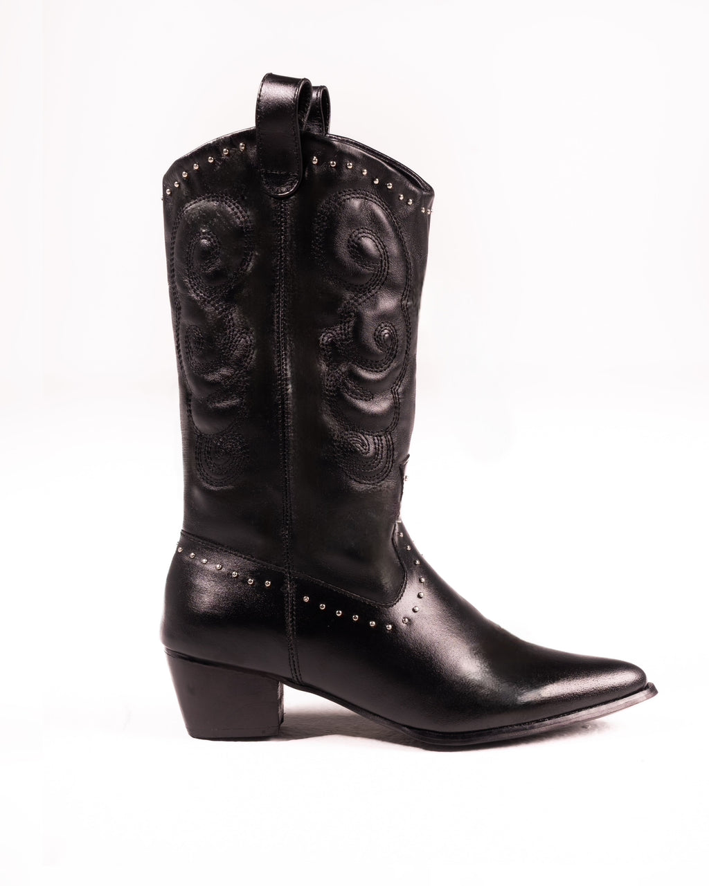 Dallas Studded Cowboy Black Boot