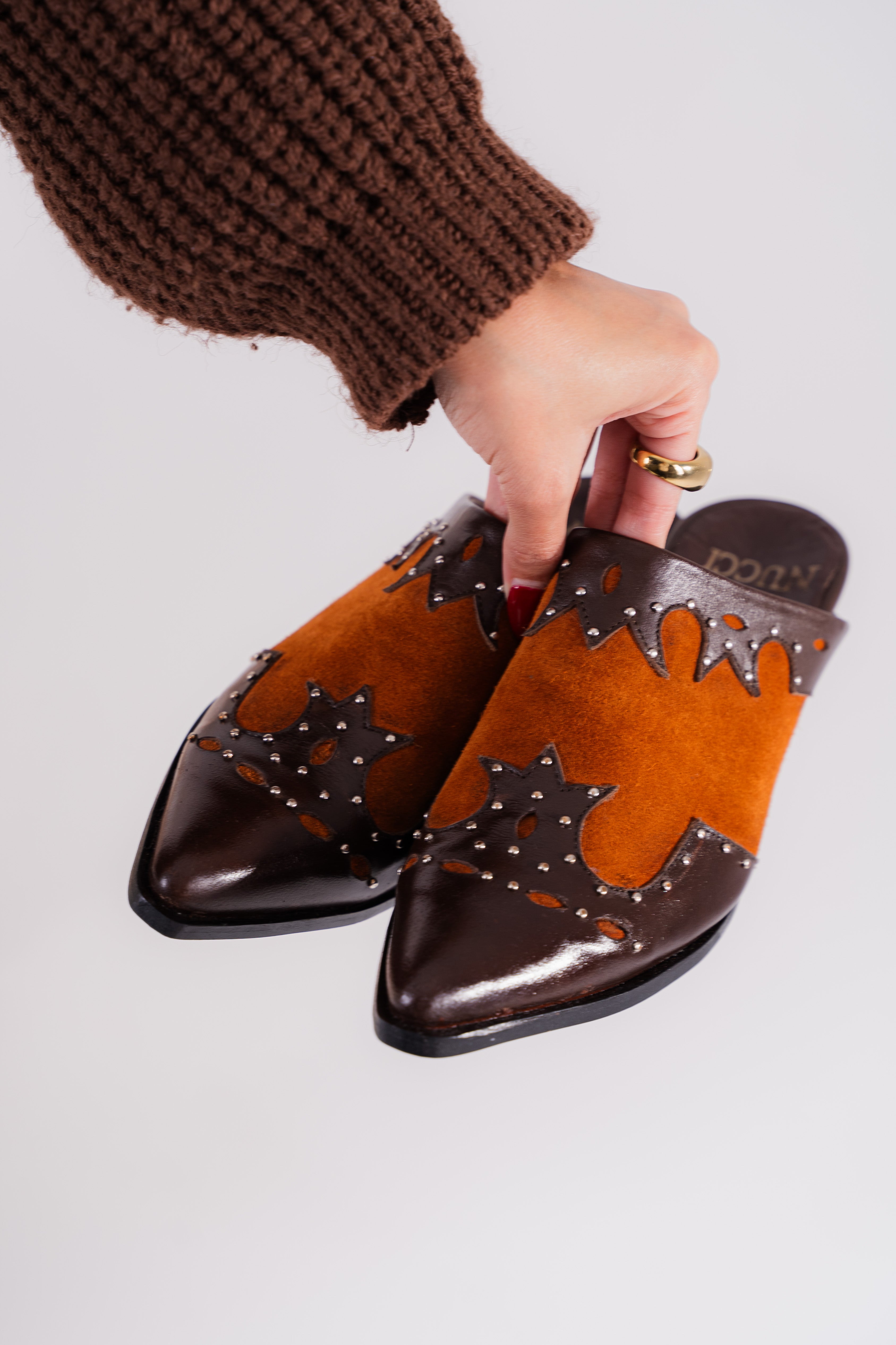 Nucci Stud Mule brown